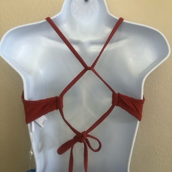 CUPSHE Woman’s Texturized Solid Strappy Top Floral Bottoms Bikini Set Size M - Picture 5 of 12